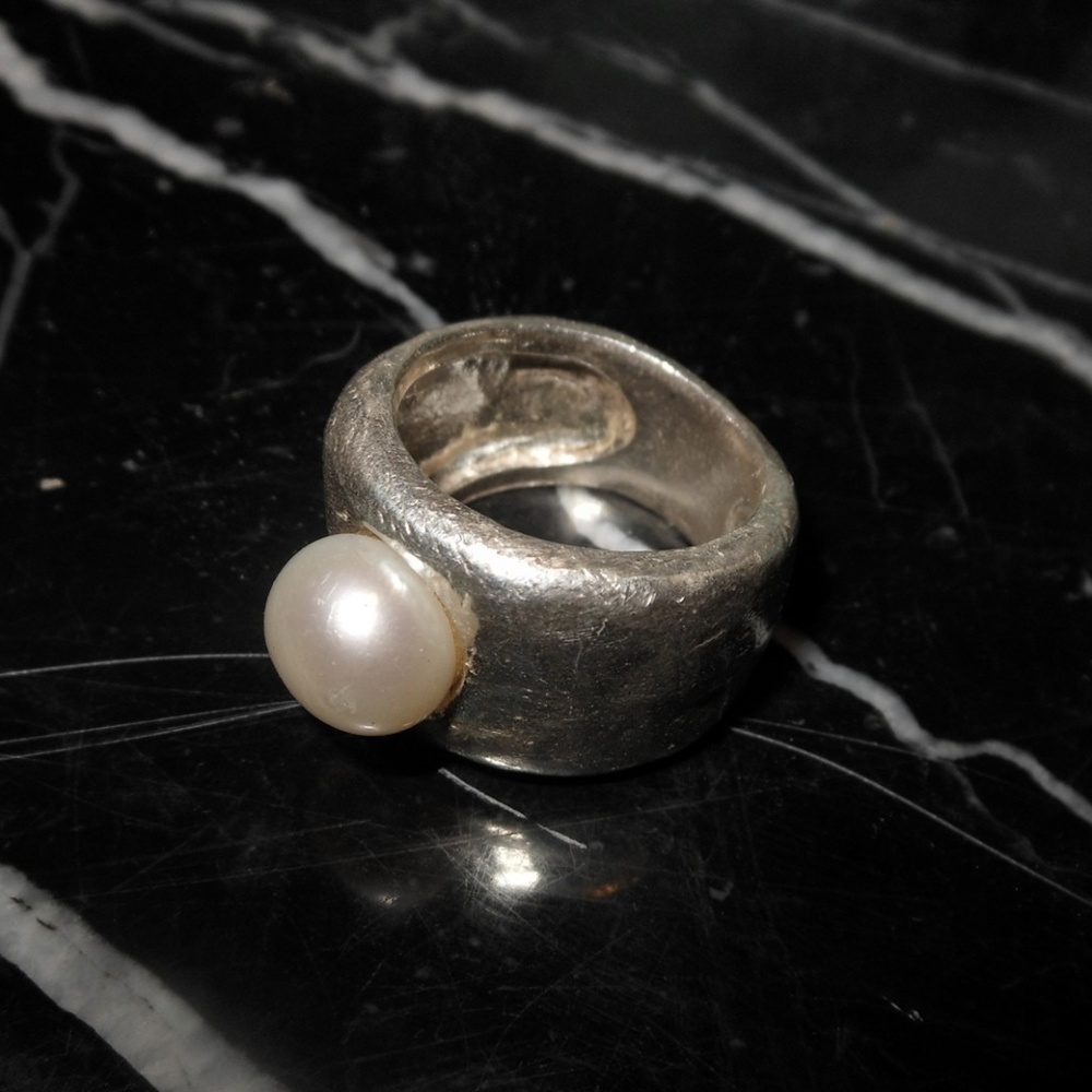 Tous Sterling Silver 925 Women Ring with freshwater Pearl